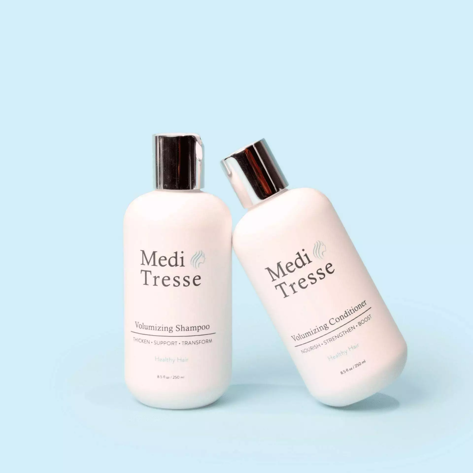 A photo of Medi Tresse's Volumizing Shampoo and Conditioner
